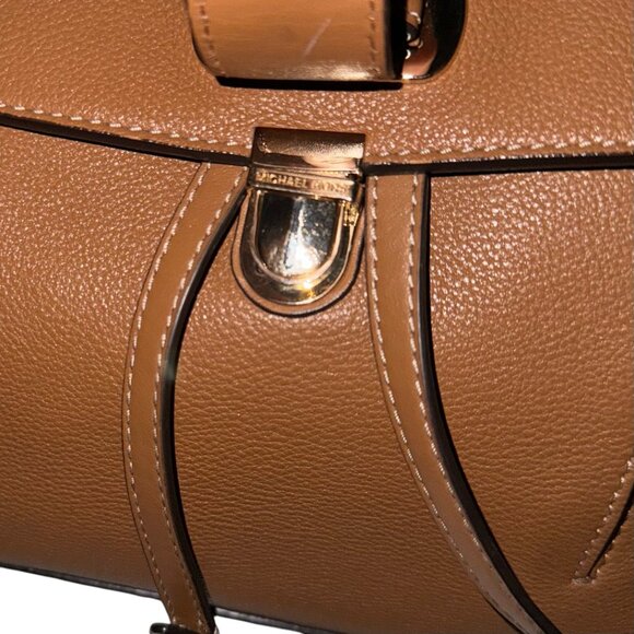 Michael Kors Romy Acorn/Brown Pebbled Leather Medium Backpack - Picture 10 of 16